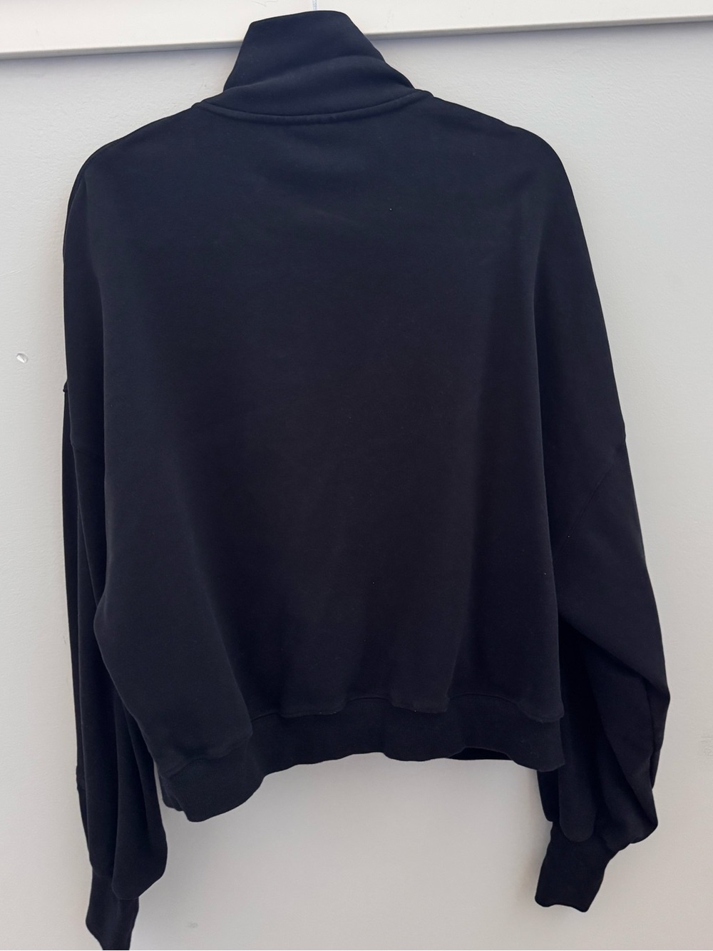 POPFLEX Black Oversized Half-Zip Pullover Sweatshirt - Picture 9 of 13